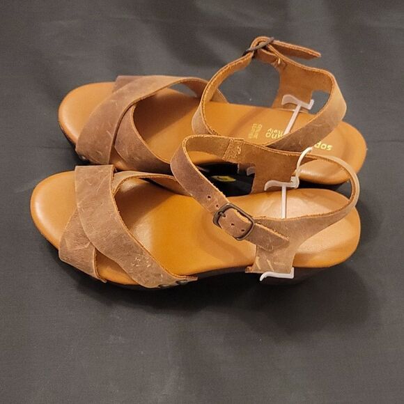 BRAND NEW SOPHIA MILANO GENUINE DISTRESS LEATHER ESPADRILLE SANDAL - Picture 6 of 14